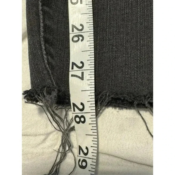 Madewell Size 28 (US Size 6) 9" High-Rise Skinny Jeans Destructed-Hem in Black - Picture 6 of 7